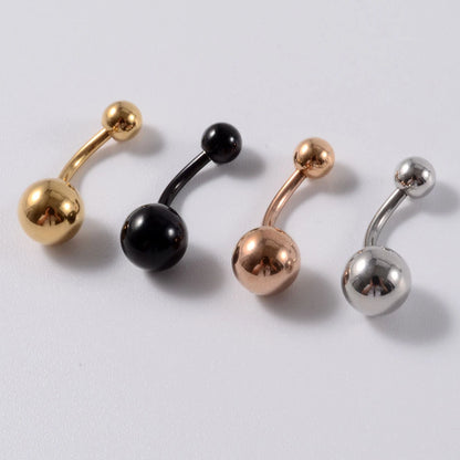 1Piece Surgical Steel Anodized Belly Button Rings Matte Balls Navel Studs Banana  Curved Barbell Body Piercing Jewelry 14g Badiee Stylez