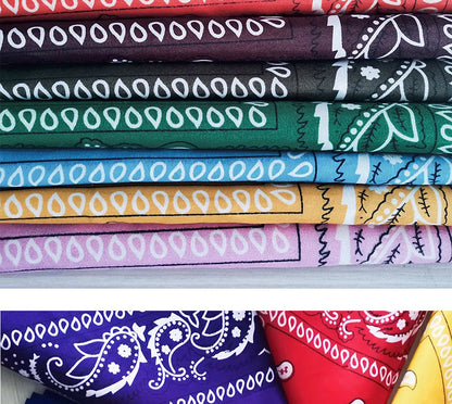 Fashion Hip Hop Bandana Kerchief Unisex Black Hair Band Neck Scarf Headwear Wrist Wraps Head Square Scarves Print Handkerchief