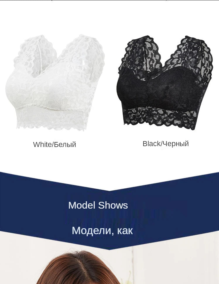 Sexy Lace Sleep Sports Underwear for Women Cozy Wire Free Seamless Vest Bras Girls Student Lingerie Padded Push Up Chest Wrap
