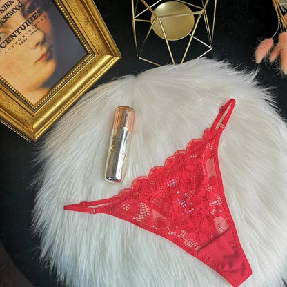 Women's Panties Sexy Lace Thong G-Strings Female Low Waist Underwear Panty French Style Erotic Lingerie Hollow Out Underpants Red 1pc