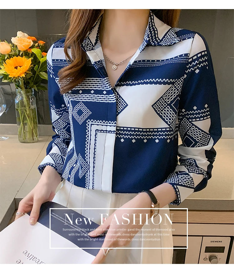 Fashion ladies shirts New elegant Women Blouses Long Sleeve Button-Down Tops blusa mujer