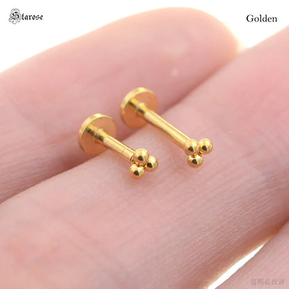 Starose 1Pair 1.2x6/8mm Bar Mini Ball Nose Stud Labret Lip Ring Helix Piercing Nostril Conch Tragus Earrings Pircing Ear Jewelry