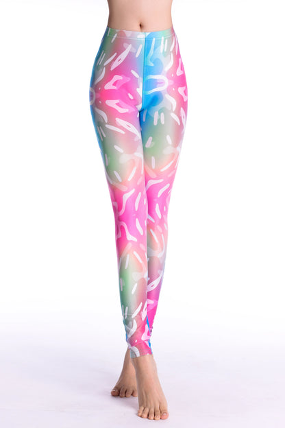 Women Leggings High Waist Cartoon Comic Beauty Print Trousers Soft Female Casual Elastic Pant 25 One Size