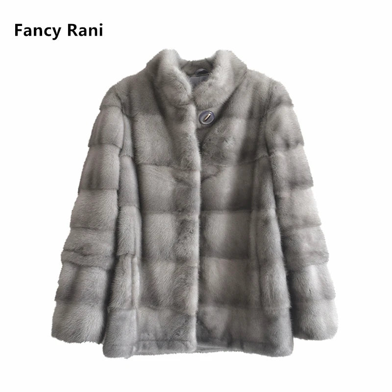 Fancy Rani Real Mink Fur Coat Natural Women Winter Long Leather Jacket Luxury Female Clothes  2023 Mink Fur Coat Women Promotion Badiee Stylez