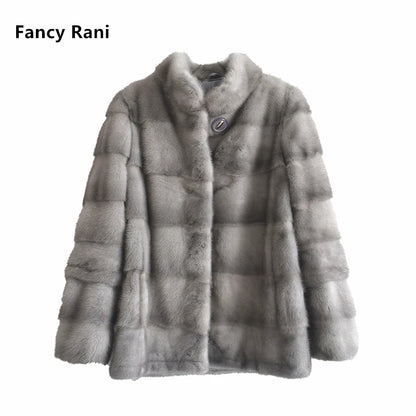 Fancy Rani Real Mink Fur Coat Natural Women Winter Long Leather Jacket Luxury Female Clothes  2023 Mink Fur Coat Women Promotion Badiee Stylez