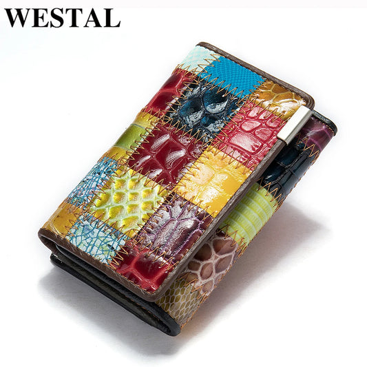 WESTAL Women's Wallet Female Wallet Genuine Leather Purse For Women Crocodile Pattern Design Luxury Brand Lady Clutch Female