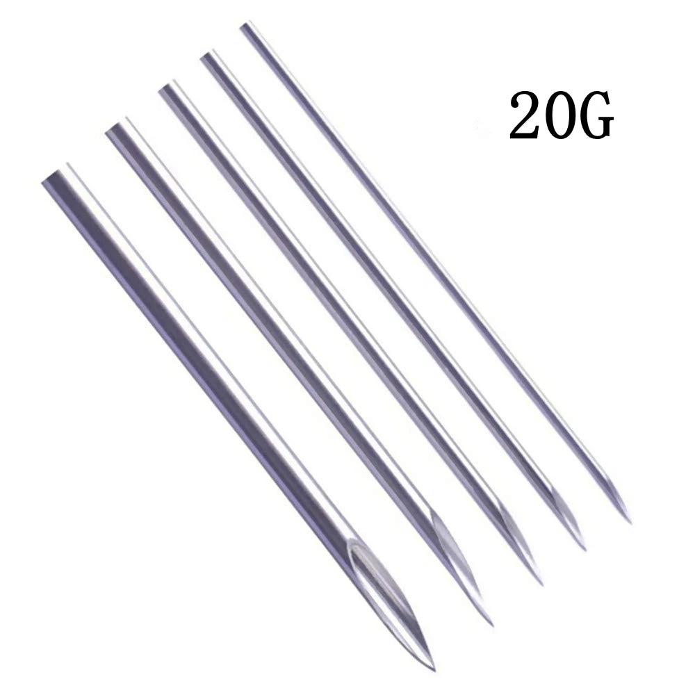 100/50/5pcs Disposable Piercing Needles 12G 14G 16G 18G 20G Ear Nose Navel Nipple Sterile Piercing Needle Permanent Makeup Tools 20G CHINA