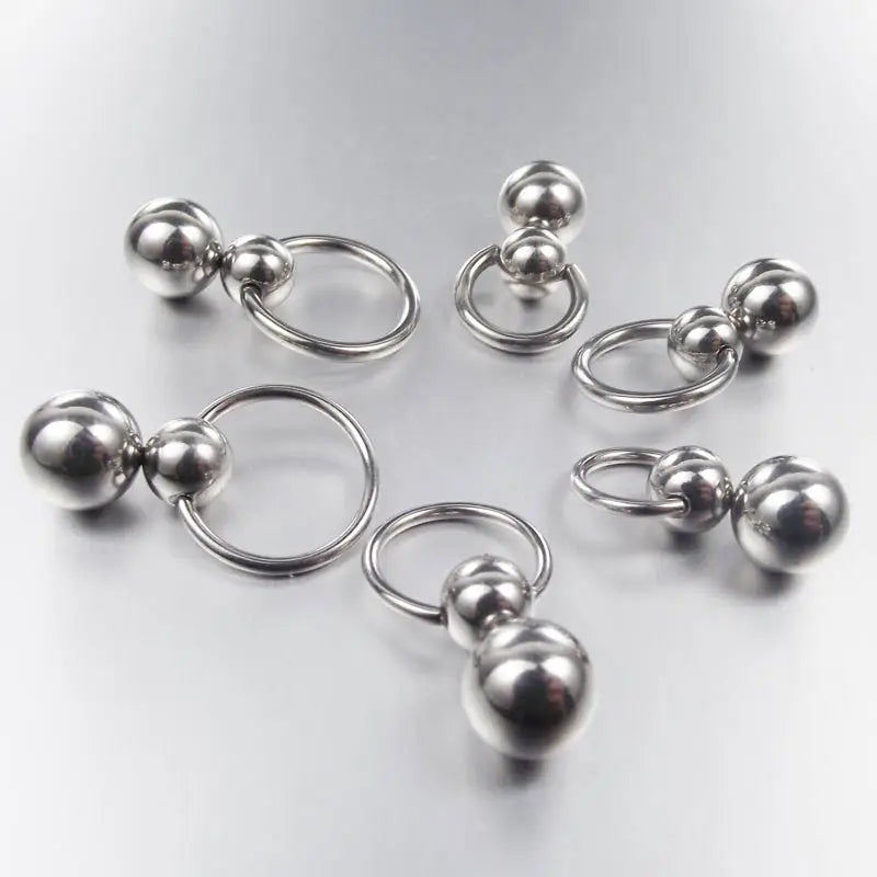 SaYao 2 Pieces Big Stainless Steel Captive Hoop Rings BCR Eyebrow Tragus Ear Piercing Nose Closure Nipple PA Ring Body Jewelry