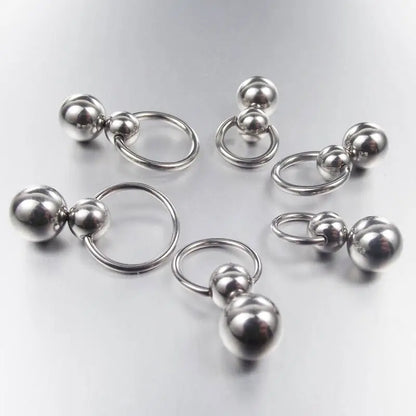 SaYao 2 Pieces Big Stainless Steel Captive Hoop Rings BCR Eyebrow Tragus Ear Piercing Nose Closure Nipple PA Ring Body Jewelry