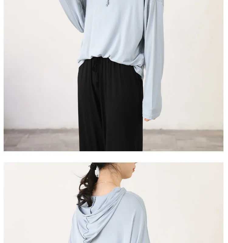 Modal Hoodies Solid Basic Tshirt Bottoming Sweatshirts All match Spring Autum Summer Casual street wear