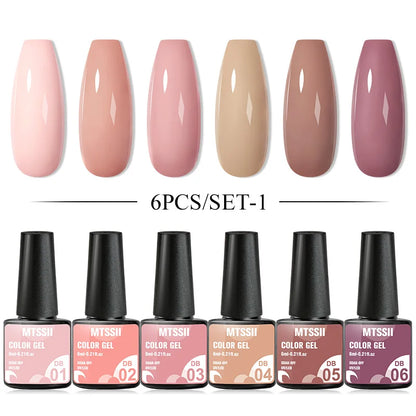 10PCS/Set Gel Nail Polish Set 125 Colors Glitter Semi Permanent Hybrid Gel Varnishes Base Top Coat Soak Off UV LED Nail Art Gel