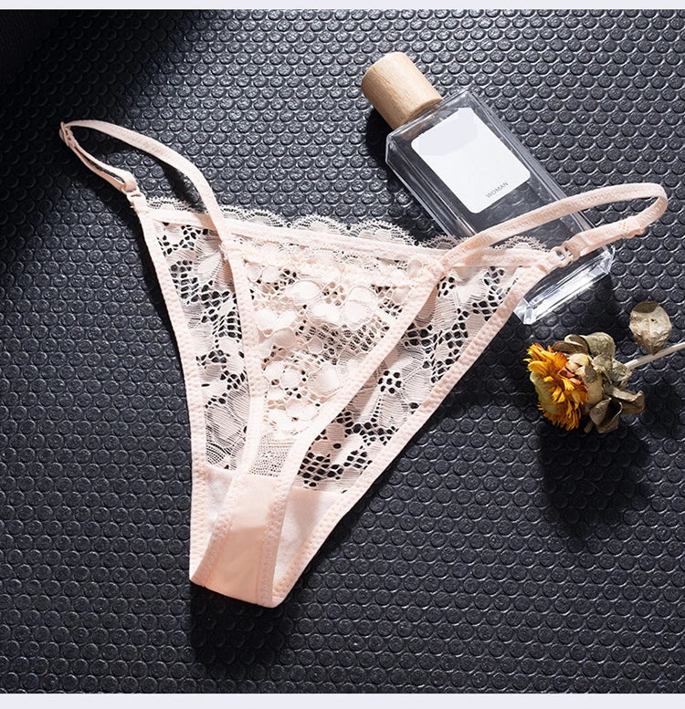 Women's Panties Sexy Lace Thong G-Strings Female Low Waist Underwear Panty French Style Erotic Lingerie Hollow Out Underpants