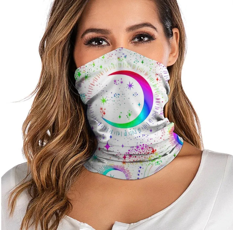 3D digital printed women's outdoor Bandana Breathable Face Scarf Fishing Cycling Sport Elastic Tube Neck Gaiter headband scarf