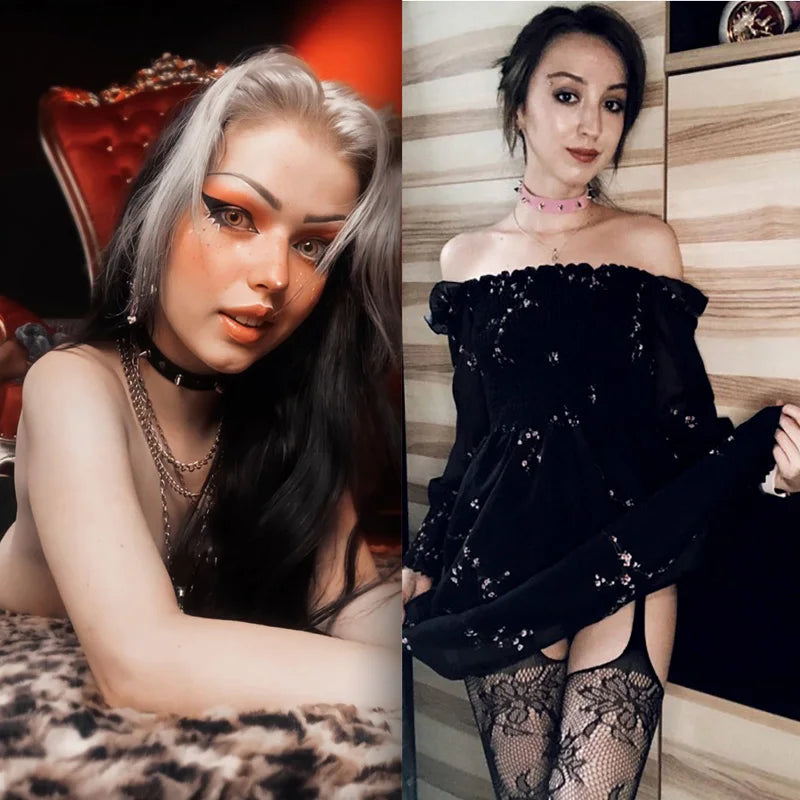 Sexy Trendy Vintage Charm Round Gothic Collar Necklaces Jewelry Gift Gothic Leather Heart Harajuku Women Punk Choker Necklace