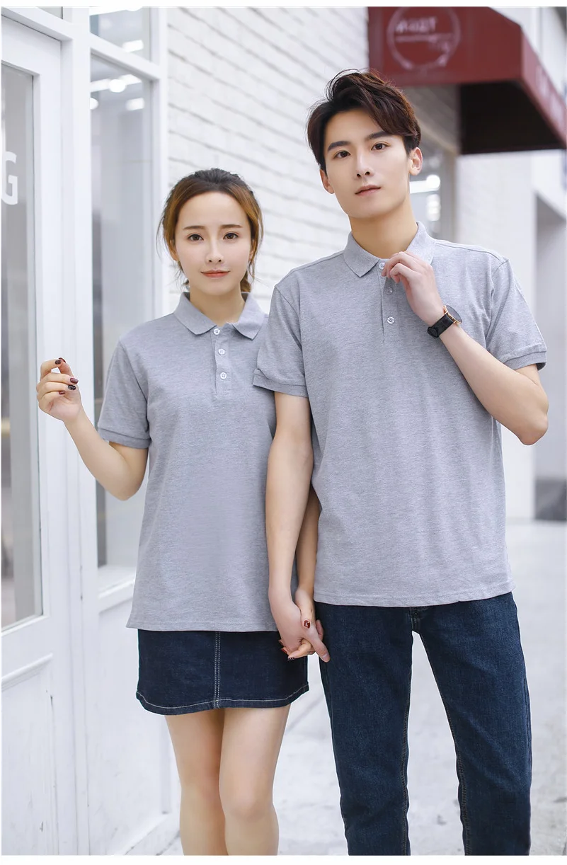 Women's 100% Combed Cotton Pure Cotton Short-sleeved Polo Shirt Custom Printed Embroidery Lgoo Solid Color Breathable Polo Shirt