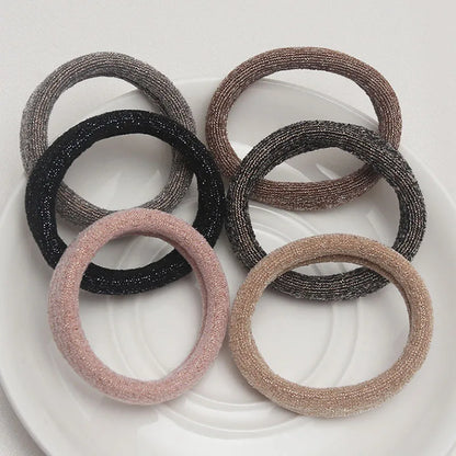 6PCS Women Glitter Hair Scrunchies Girls Elastic Hair Rubber Bands Hair Holder/Gum Hair Accessories Ponytail Hair Holders Badiee Stylez