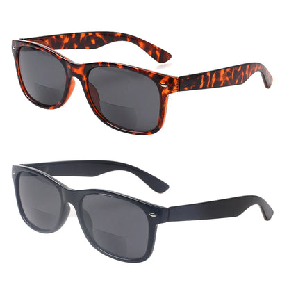 Henotin Reading Glasses Spring Hinge Gray Lenses Fashion Men Women Outdoor Fishing Bifocal Reading Sunglasses black demi
