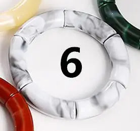 FishSheep Bohemian Transparent Acrylic Foil Bamboo Bracelets for Women Elastic Beads Link Chain Cuff Bracelets & Bangles Jewelry Color 6