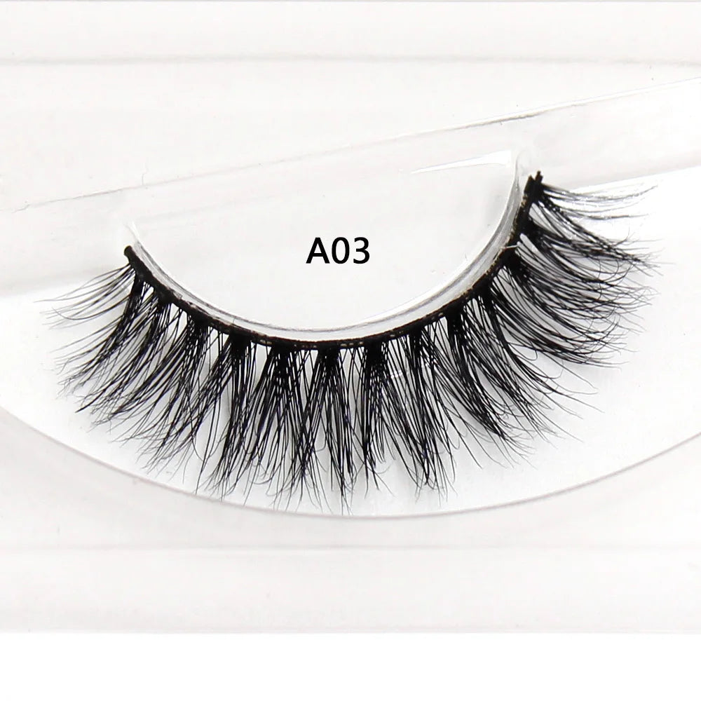 LEHUAMAO False Eyelashes Mink Lashes Natural Thick False Eyelashes Extension Wispy Soft Lashes Makeup Tools D22