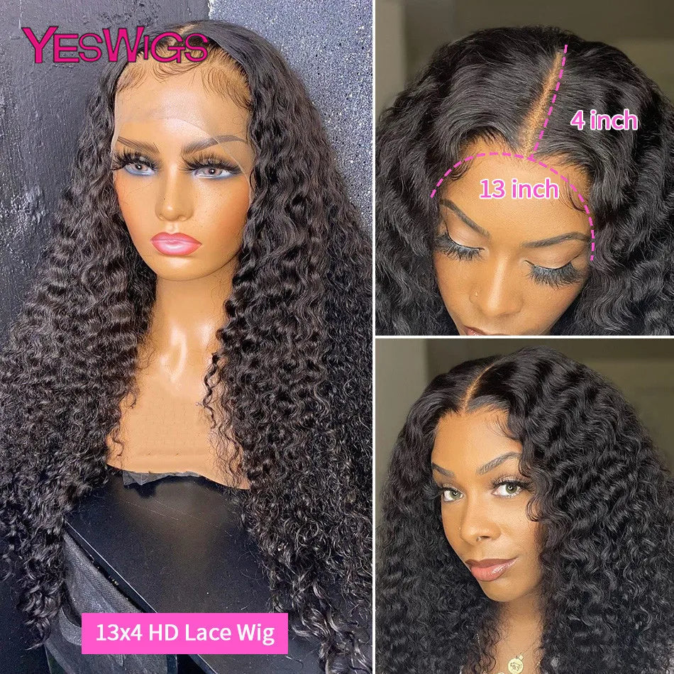 HD 13x6 Deep Curly Lace Front Human Hair Wigs On Sale Vietnamese 30 36 Inch Water Wave Glueless Lace Frontal Wig 100% Human Hair Badiee Stylez