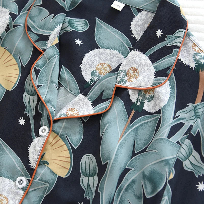 summer news pijama mujer thin section short-sleeved shorts large floral print pajamas home service ladies pajamas for women