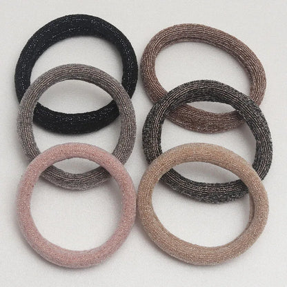 6PCS Women Glitter Hair Scrunchies Girls Elastic Hair Rubber Bands Hair Holder/Gum Hair Accessories Ponytail Hair Holders Badiee Stylez