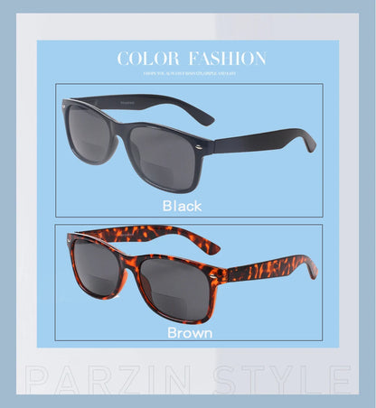 Henotin Reading Glasses Spring Hinge Gray Lenses Fashion Men Women Outdoor Fishing Bifocal Reading Sunglasses