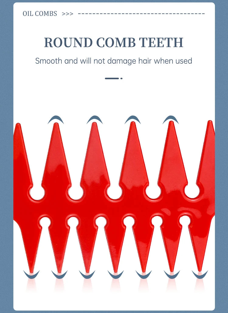 Men Oil Head Comb Hairdresser Haircut Wide Tooth Fork Comb Two-side Tooth Design Detangling Comb Salon Barber Hairdressing Tools
