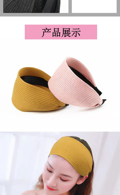 Wide-Brimmed Non-Slip Headband Women's Short Hair Simple Hair Clip Cover Gray Hair Fashion Temperament Hair Pressing Headwear