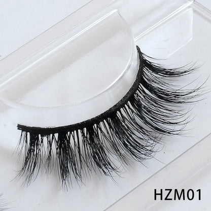Dropshipping 15-18mm 3D Resuable Dramatic Wispy Mink Fake Eyelashes Makeup Strip False Lashes With Free Eyelash Packaging Boxes HZM01 MIX