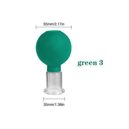Face Massager Vacuum Cupping Cups Rubber Head Glass Cup Face Skin Care Anti Wrinkle Face Cupping for Beauty Face Care Tool Green-03