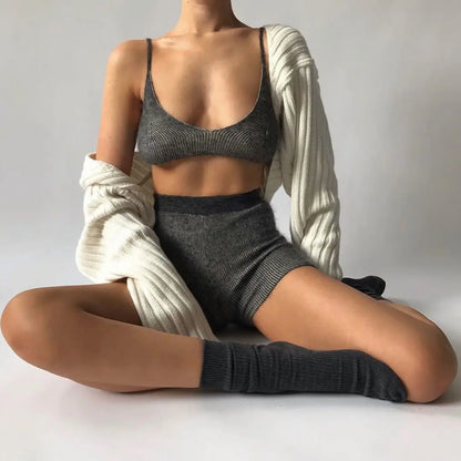 Tossy White Women Sweater Shrugs Cropped Top Full Lantern Sleeve Knitwear Pullover Sexy Summer High Street Outwear 2023 Spring