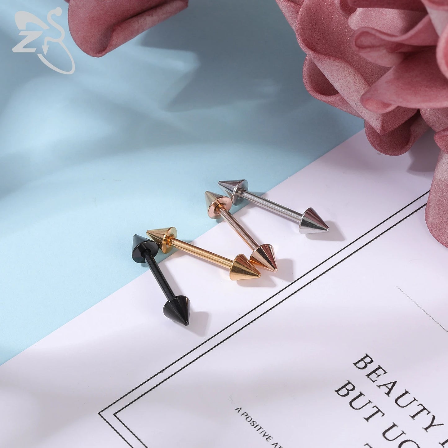 ZS 2 Pcs/lot Heart Crystal Nipple Piercings Men Women Tassel Drop Stainless Steel Nipple Ring Barbell Body Piercing Jewelry 14G Badiee Stylez