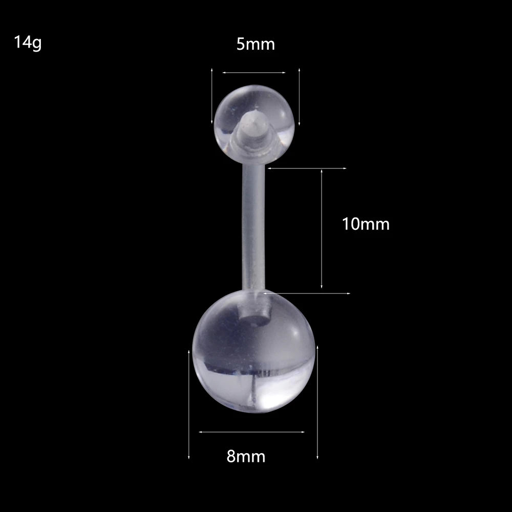 1Piece Surgical Steel Anodized Belly Button Rings Matte Balls Navel Studs Banana  Curved Barbell Body Piercing Jewelry 14g Badiee Stylez