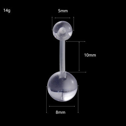 1Piece Surgical Steel Anodized Belly Button Rings Matte Balls Navel Studs Banana  Curved Barbell Body Piercing Jewelry 14g Badiee Stylez