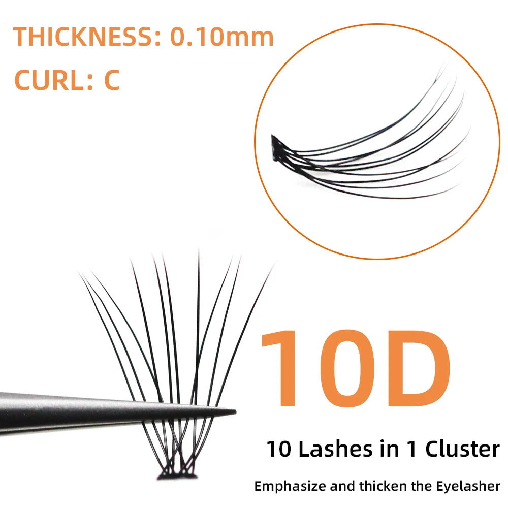 Grafting World Eyelashes 10D Individual Eyelash Russia Volume Eyelash Premade Fan False Mink Eyelash Mkae Up Tool