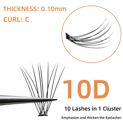 Grafting World Eyelashes 10D Individual Eyelash Russia Volume Eyelash Premade Fan False Mink Eyelash Mkae Up Tool