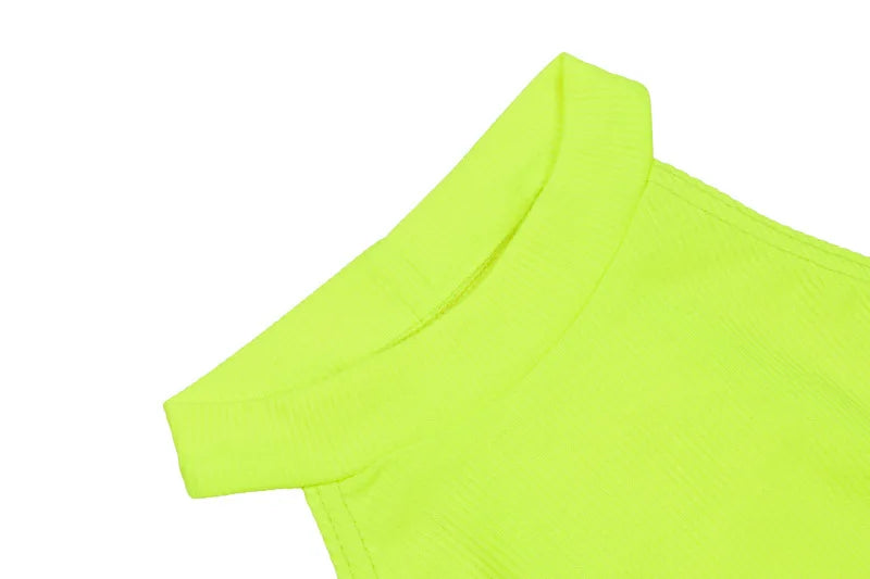 Sexy High Street Bodycon Neon Bodysuits Summer Colorful Sleevelss Backless Ftness Outfit Club Party Jumpsuit Combinaison Femme