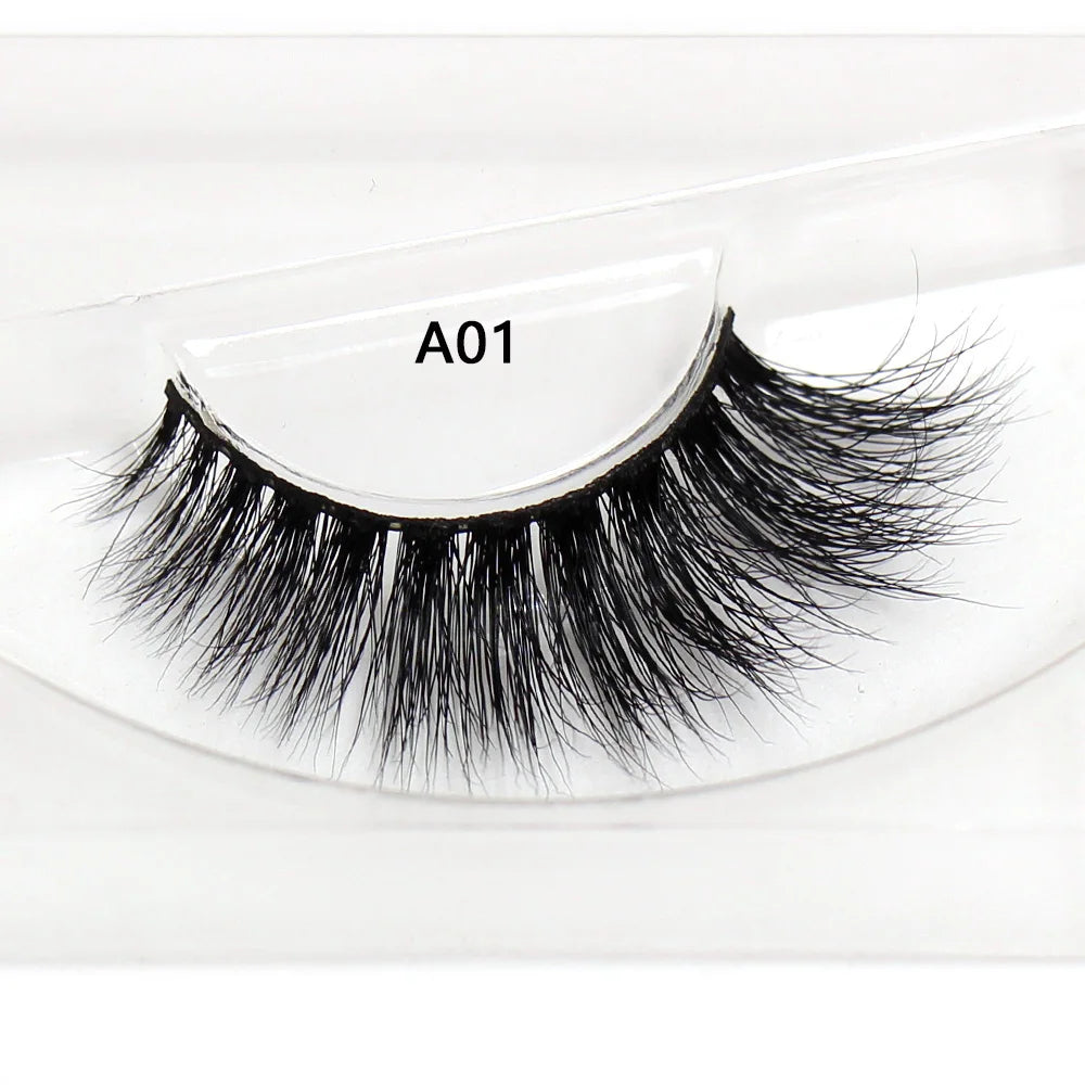 LEHUAMAO False Eyelashes Mink Lashes Natural Thick False Eyelashes Extension Wispy Soft Lashes Makeup Tools D22