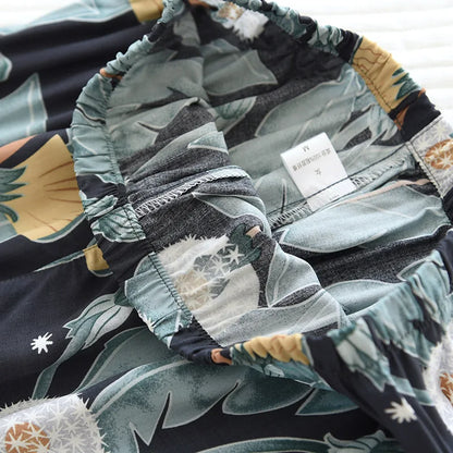 summer news pijama mujer thin section short-sleeved shorts large floral print pajamas home service ladies pajamas for women