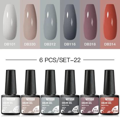 10PCS/Set Gel Nail Polish Set 125 Colors Glitter Semi Permanent Hybrid Gel Varnishes Base Top Coat Soak Off UV LED Nail Art Gel