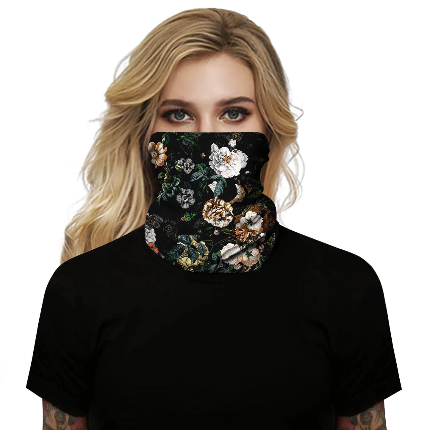 Women and men Fashionable digital print outdoor cycling neck gaiter and mask multi-functional magic headband and magic scarf