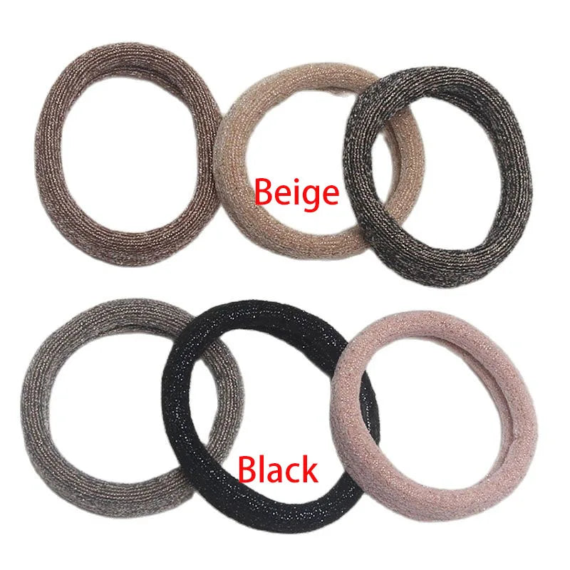 6PCS Women Glitter Hair Scrunchies Girls Elastic Hair Rubber Bands Hair Holder/Gum Hair Accessories Ponytail Hair Holders Badiee Stylez