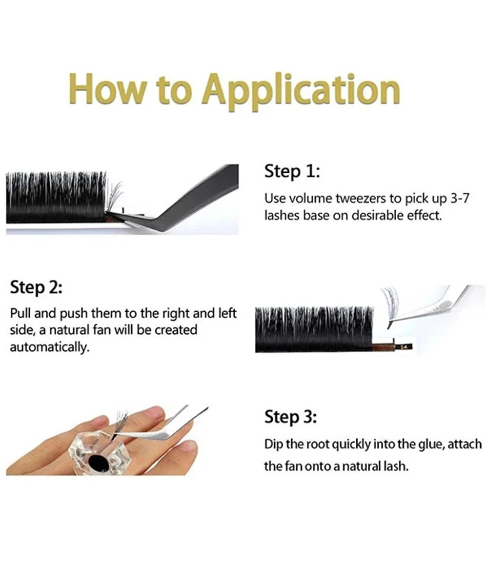 GEMERRY Easy Fan Lashes Eyelashes Extension Artificial Lash Faux Mink Makeup Cils Long Blooming Russian Volume False Eyelash