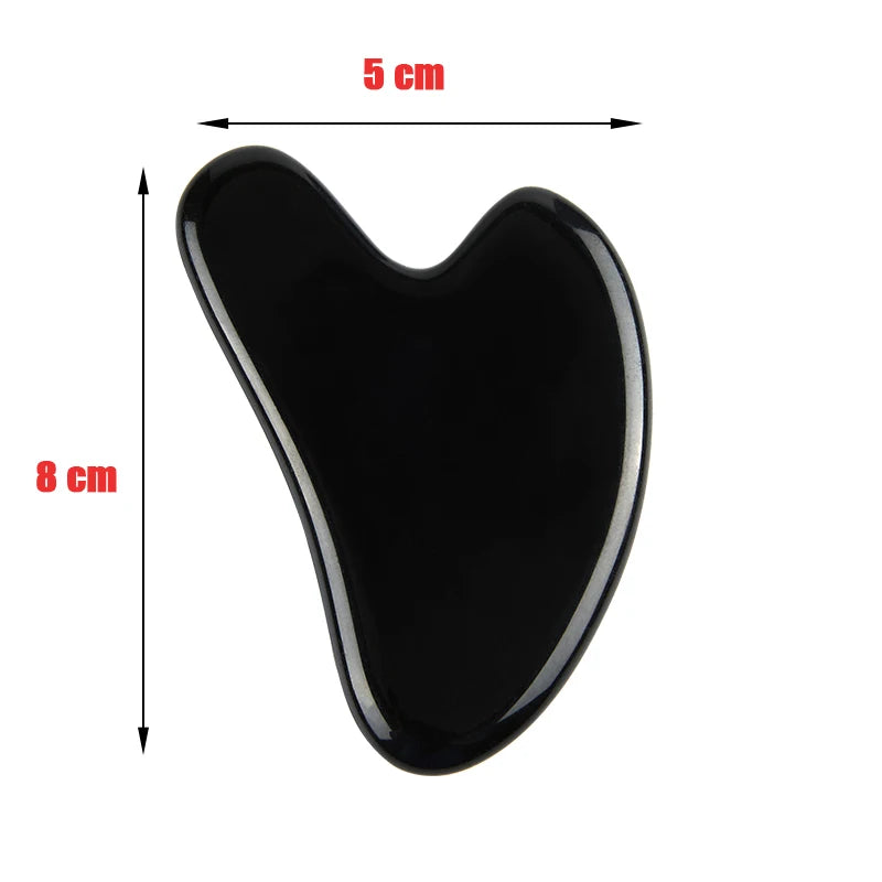 Natural Stone Jade Gouache Scraper Rose Quartz Facial Gua Sha Tools Neck Massager for Face Lifting Wrinkle Remover Beauty Health black CHINA