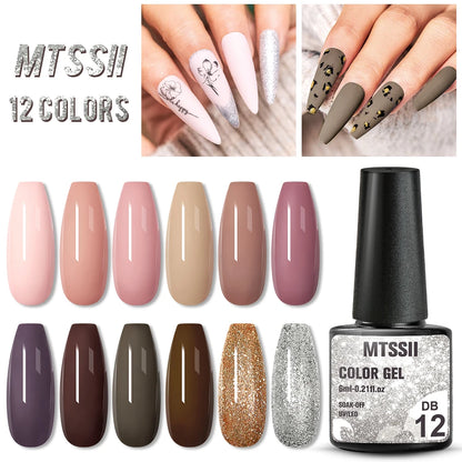 10PCS/Set Gel Nail Polish Set 125 Colors Glitter Semi Permanent Hybrid Gel Varnishes Base Top Coat Soak Off UV LED Nail Art Gel