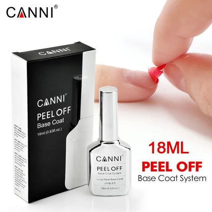 CANNI New 18ml Long Wear No-wipe Bright Topcoat Peeloff Base coat 5g Crystal Magnetic Cat Eye Gel Sparkling Glitter Varnishe PeelOff