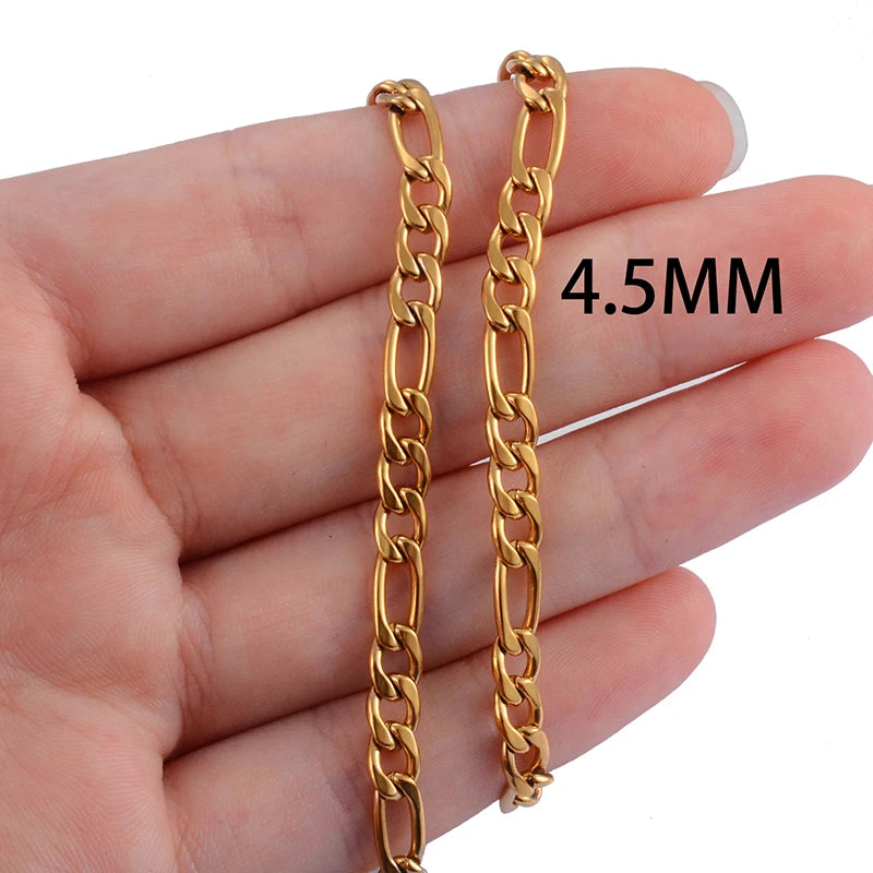 Gold Color Figaro Chain Popular Men And Women Hip Hop Necklace High Quality Fashion Accessories
