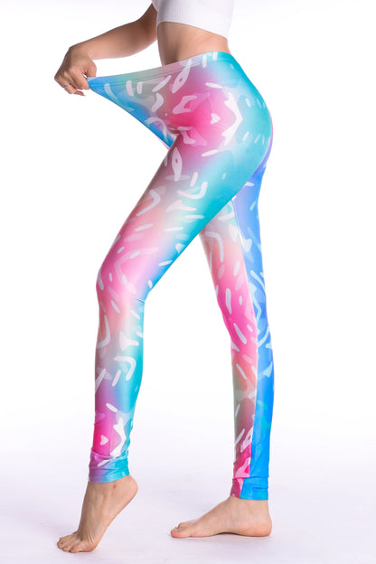 Women Leggings High Waist Cartoon Comic Beauty Print Trousers Soft Female Casual Elastic Pant