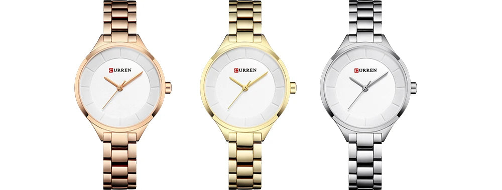 Curren 9015 Women Watches Luxury Gold Black Full Steel Dress Jewelry Quartz Watch Ladies Fashion Elegant Clock Relogio Feminino